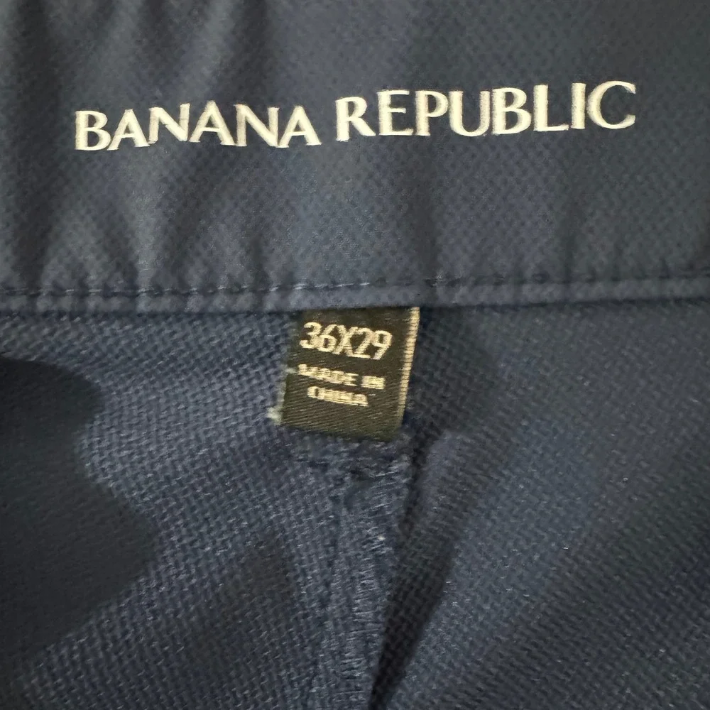 Banana Republic Core Temp Pants Mens 36x29 Blue‎ Gray Performance Golf Chino